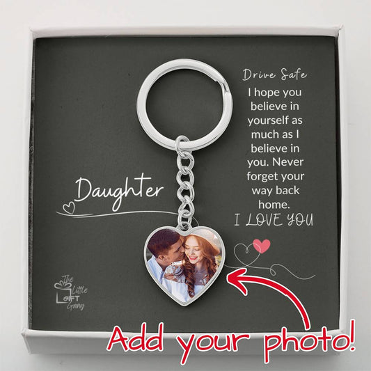 To My Daughter | Circle Photo Keychain, Never Forget Your Way Back Home