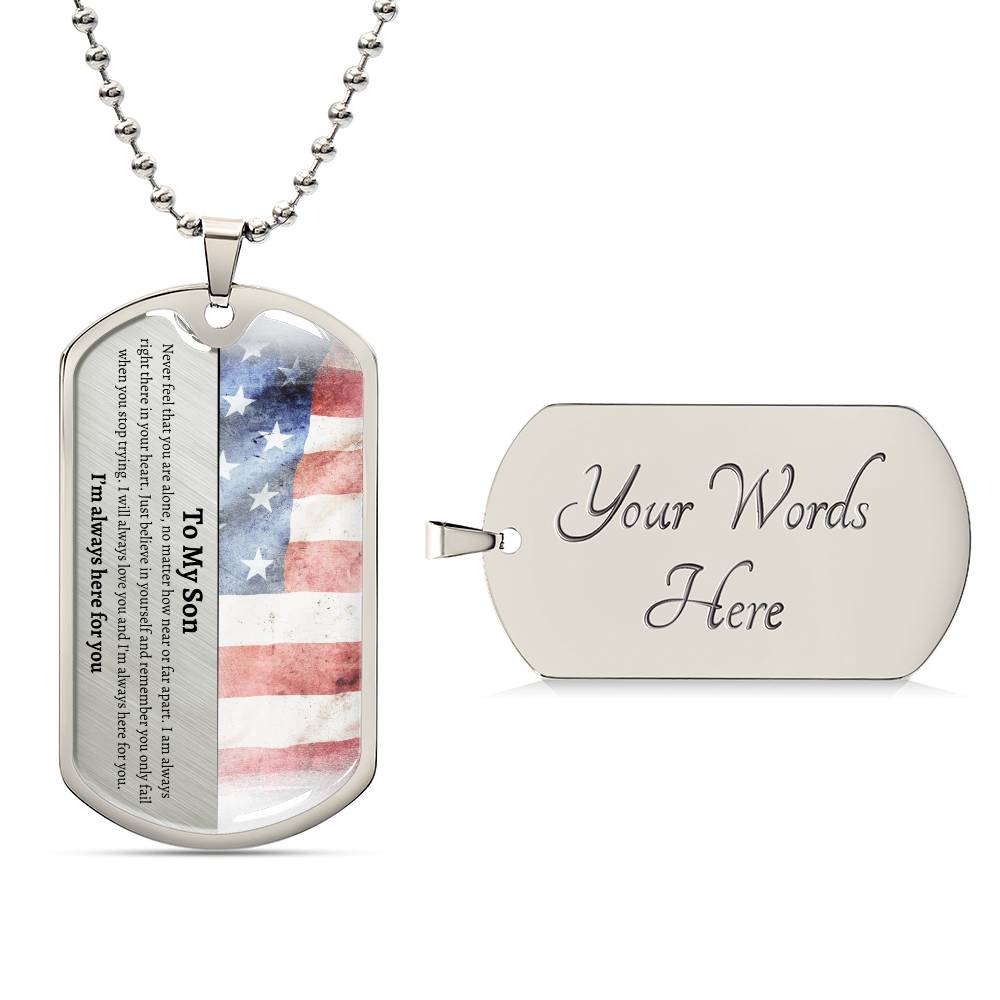 To My Son Personalized Dog Tag | I'm Always Here for You