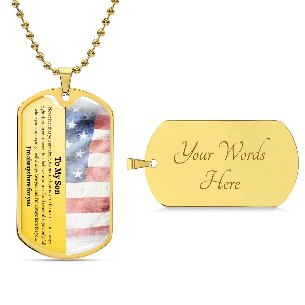 To My Son Personalized Dog Tag | I'm Always Here for You