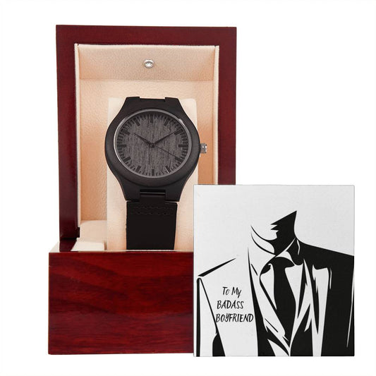 To My Badass Boyfriend |  Wooden Watch and Tuxedo