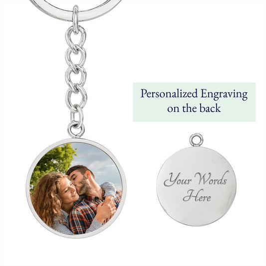 To My Son | Photo Circle Keychain, Never Forget Your Way Back Home