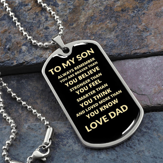 To My Son | Always Remember Dog Tag, Love Dad